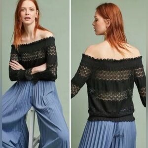 NWT Anthropologie Deletta Riley Off the Shoulder Top Womens Size XS